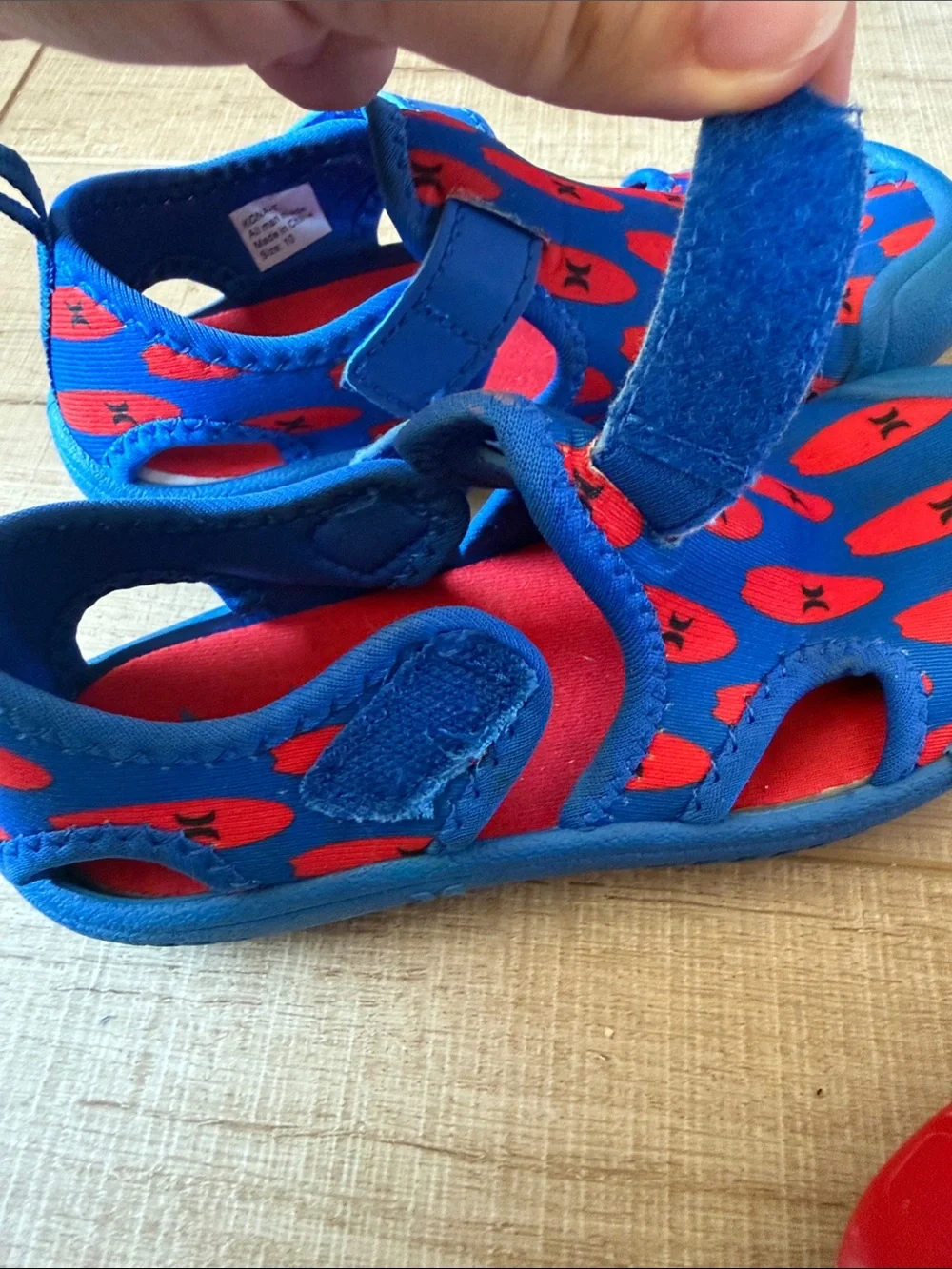 Hurley Blue & Red Kids Water Sandals